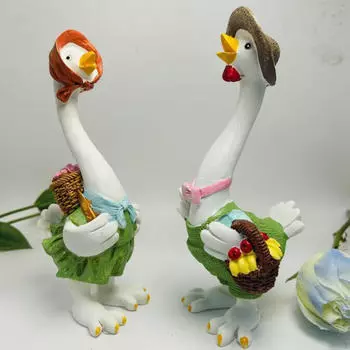 Пара фигурок уток, скульптура животных, забавная садовая статуя, украшение для двора для свадебных подарков