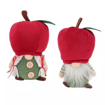 Пара гномов Красное яблоко Безликая кукла Безликая кукла Настольная фигурка Маленький праздничный декор гном для