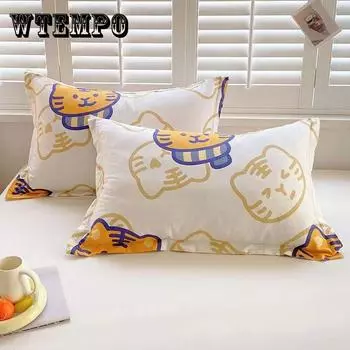 Пара хлопковых наволочек из саржи 48*74см на все времена года