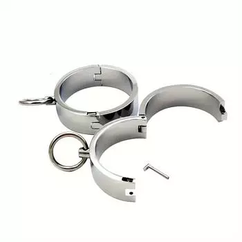 Пара хромированных удерживающих механизмов из нержавеющей стали, наручников и лодыжек - однотонные, унисекс, секс-игрушки для пар - регулируемые CF001S-5.5cm