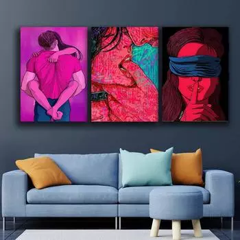 Пара художественный постер граффити холст живопись секс настенные художественные постеры принты современные художественные росписи картина для спальни домашний декор комнаты 21X30 cm No Frame