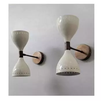 Пара итальянских настенных светильников Diabolo середины 1950-х годов, латунный светильник