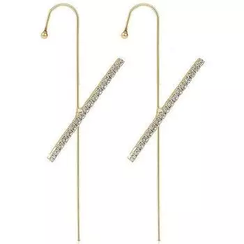 Пара из 2 потрясающих позолоченных каффов-крестиков для ушей для женщин и девочек