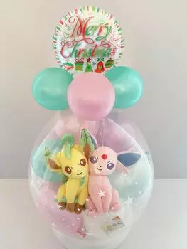 Пара Эволюционных воздушных шаров Eevee Упаковка для рождественской мягкой игрушки Подарочное украшение вер.. (Эффи и Лифеон)