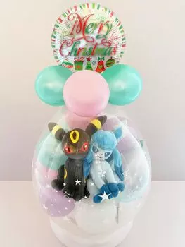Пара Эволюционных воздушных шаров Eevee Упаковка для рождественской мягкой игрушки Подарочное украшение вер.. (Блэки и Гласеон)