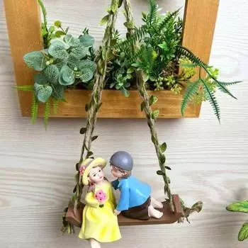 Пара Качели Статуэтка Смолы Целующаяся Пара Фигурка Крытый Сад Подвесной Украшение Юбилей