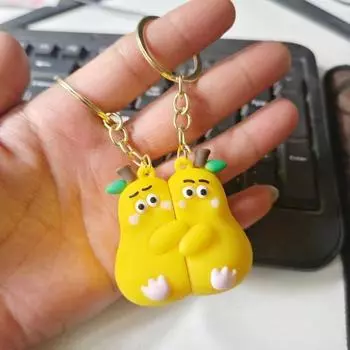 Пара Каваи Милые Брелок для влюбленных Игрушка Подарок Обнимающая груша Брелок День Святого Валентина 1 Pair