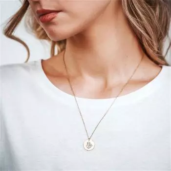 Пара классических круглых линий с подвеской для любителей золота высокого уровня, эстетически приятным и простым ювелирным изделием по индивидуальному заказу