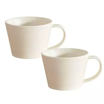 Пара кофейных чашек SAKUZAN Mino Ware, сделано в Японии, Sakuzan Kiln Sara, набор из 2 штук, кремовый кремовый
