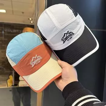 Пара контрастных цветов с плоскими полями, вышитыми горными вершинами, тонкая бейсболка для детей, быстросохнущая, для бега на открытом воздухе, для мужчин M56-58cm белый