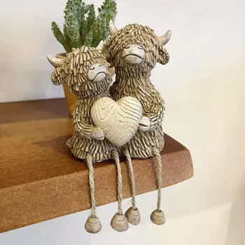 Пара коров орнамент ремесло скульптура подарок украшение любовь статуэтка статуэтка для каминной полки дома искусство полка