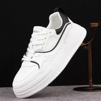 Пара кожаных маленьких белых туфель, мужская модная обувь, обувь для скейтборда на плоской подошве, модная деревенская повседневная обувь для пар, мужская обувь 36 белый