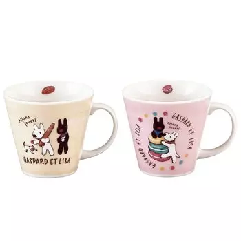 Пара кружек Lisa Gaspard объемом 340 мл, подходит для использования в микроволновой печи, сделано в Японии, прибл.. ЛГ160-13