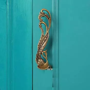 Пара латунных дверных ручек для входной двери новейшего дизайна Peacock Design длиной 11 дюймов — антикварная ручка-скоба, упаковка из 2 шт.