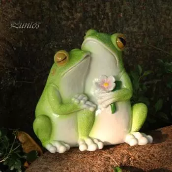 Пара лягушек фигурка смолы зеленая лягушка семья статуя животное скульптура двор внутреннее уличное украшение для рабочего стола орнамент B