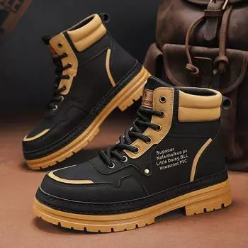 Пара маленьких желтых ботинок, мужские зимние высокие ботинки Martin с большой головкой, мужские ботинки Locomotive Tooling, новинка 2024 года 35