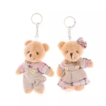 Пара медведей плюшевая игрушка брелок мультфильм цветочные ткани медведи мягкая кукла кулон автомобиль брелок рюкзак сумка Декор детский подарок A1