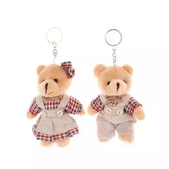 Пара медведей плюшевые мягкие игрушки мультфильм цветочные ткани медведи брелок кукла рюкзак автомобиль сумка свадебный декор детский подарок
