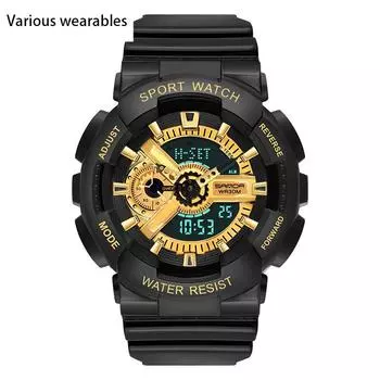 Пара многофункциональных детских персонализированных часов с двойным дисплеем, светящиеся электронные часы, спортивные водонепроницаемые для отдыха на природе для мужчин и женщин