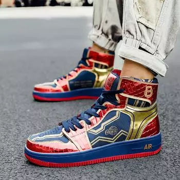Пара модных кроссовок с героями мультфильмов, высокие фирменные туфли для мужчин и женщин, вулканизированная повседневная обувь, ограниченное количество дополнений, спортивная обувь для мужчин 43