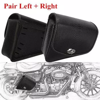 Пара мотоциклетных седельных сумок из ПУ кожи под крокодила, багаж, сумка-орёл, боковая сумка