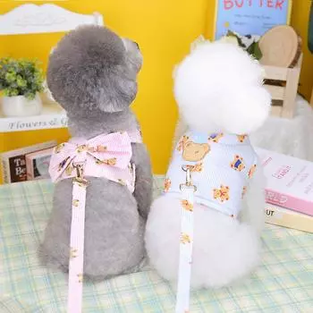 Пара нагрудных ремней, веревка, одежда для домашних животных, одежда для щенков, весенне-летняя одежда для плюшевых домашних животных, одежда на груди сзади S розовый