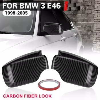 Пара накладок на зеркала заднего вида, боковые крышки зеркал для BMW E46 E39 Sedan/Touring 1998 1999 2000-2005 ABS Carbon Fiber Color Gloss Blac