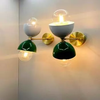 Пара настенных бра Diabolo с акцентами | Итальянский дизайн 1950-х годов | Индивидуальные светильники