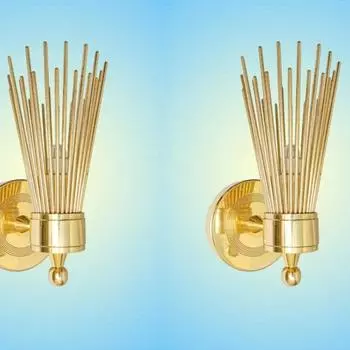 Пара настенных светильников Sputnik Skyla из латуни середины 1950-х годов, бра, светильники, бра (Вариант с одним фонарем, набор из 2 шт.)