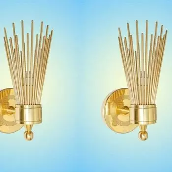 Пара настенных светильников Sputnik Skyla из латуни середины 1950-х годов, бра, светильники, бра (Вариант с одним фонарем, набор из 2 шт.)