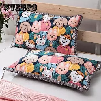 Пара наволочек для четырех сезонов, бытовые наволочки из стираного хлопка, более толстые наволочки для двуспальных кроватей