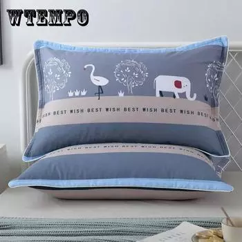 Пара наволочек из плотного чистого хлопка, наволочка 48x74 см, двойная наволочка с большим принтом, наволочка для студенческого общежития