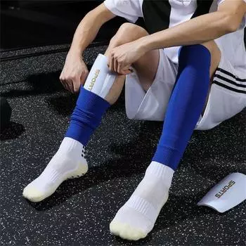 Пара носков для футбола, высокоэластичные баскетбольные носки для защиты ног, гетры, спортивные носки оранжевый