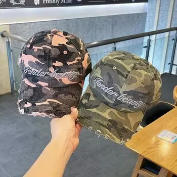 Пара новых букв камуфляжная кепка детская уличная солнцезащитная козырек бейсболка мужская уличная спортивная модная кепка 54-59CM Adjustable