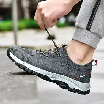 Пара обуви для среднего и пожилого возраста, походная обувь, сетчатая повседневная обувь 2025 года, осенне-зимняя летающая плетеная женская спортивная обувь большого размера 35 чёрный