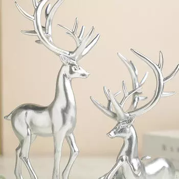 Пара оленей смоляные статуи фигурки оленей для домашнего настольного дисплея Argent