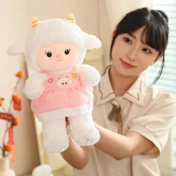Пара овец, милая плюшевая игрушка, кукла, съемный кролик, детская тряпичная кукла для подруги 30cm