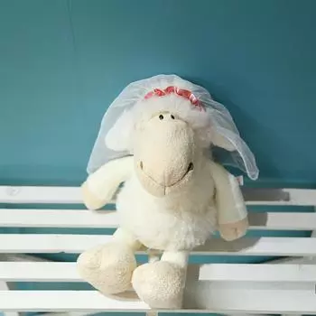 Пара Овец PP Хлопок Милый Свадебное Платье Кашемировая Игрушка Свадебная Кукла Свадебный Креативный Подарок Ручной Компаньон Total length 35cm