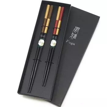 Пара пар Свадебные палочки для еды, подарок, Годовщина, лак, Япония, Сделано в посудомоечной машине Императрица Вдовствующая Нежный Черный Достойная свадьба