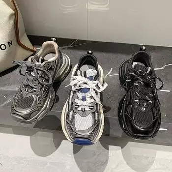 Пара Paris Daddy Shoes Женские весенние новые модные нишевые повседневные спортивные кроссовки для мужчин 35 синий