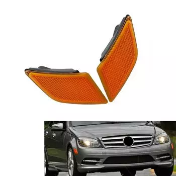 Пара передних габаритных огней (Лево и право) Новый, Подходит для Mercedes Benz C300 2008-11