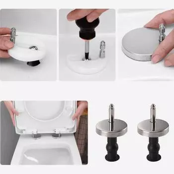 Пара петель для унитаза, мягкая нержавеющая сталь