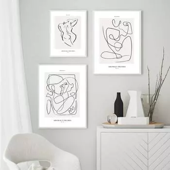 Пара поцелуев женского тела, женская линия, настенные художественные принты, картина на холсте, абстрактные женские постеры, Декор, фотографии для комнаты влюбленных 21*30cm