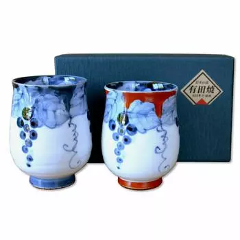 Пара подарков Арита Фучино пара подарков подарок сделано в Японии чайные чашки, подарок, в коробке, стильный, посуда, виноград, чайные чашки, в коробке, завернутый,