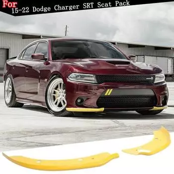 Пара подходит для 2015-2022 Dodge Charger SRT Scat Pack, защита для переднего бампера, сплиттер для губ красный