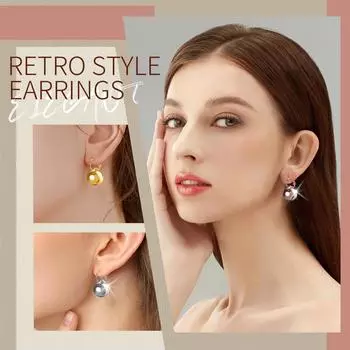 Пара подвесных сережек с круглым жемчужным шаром, подходящих для девушек-подростков One Size