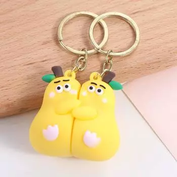 Пара подвесных украшений Магнитный брелок для ключей Kawaii Hug Pear Key Ring ко Дню святого Валентина 1 Pair