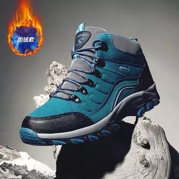 Пара походных водонепроницаемых ботинок для мужчин, зимняя обувь для ходьбы, скалолазания, походов, горных спортивных ботинок, охотничьи женские кроссовки 35 синий