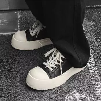 Пара повседневной обуви, универсальный британский стиль, обувь с большой головой, мужские и женские модные кеды на платформе, летняя кожаная обувь, стиль академии 35 women s