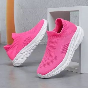 Пара повседневных кроссовок Fly-woven, дышащие мужские и женские спортивные кроссовки для бега, нескользящие, с толстой подошвой, легкие мужские кроссовки 36 чёрный